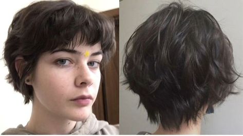 Short Short Hair With Bangs, Longish Pixie Haircut, Hair Clip On Short Hair, Hairstyle For Short Thick Hair, Short Haircut Reference, Very Short Womens Haircuts, Dixie Cut Hair Short, Bixie 90s Haircut With Bangs, Short Haircuts For Wavy Hair Women