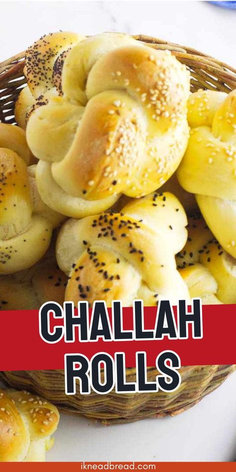 Challah rolls are a soft and fluffy bread that are perfect for a variety of occasions. These braided rolls are often enjoyed during Jewish holidays, but they can be enjoyed any time of year. With their rich flavor and tender texture, challah rolls are a delicious addition to any meal. With their braided strands and golden-brown crust, these rolls are both visually appealing and incredibly delicious. You can sprinkle poppy or sesame seeds on top before baking for a beautiful final 
presentation. Braided Rolls, Challah Rolls, Jewish Bread, Dough Machine, Challah Bread Recipes, Fluffy Bread, Puff Pastry Desserts, Holiday Bread, Artisan Bread Recipes