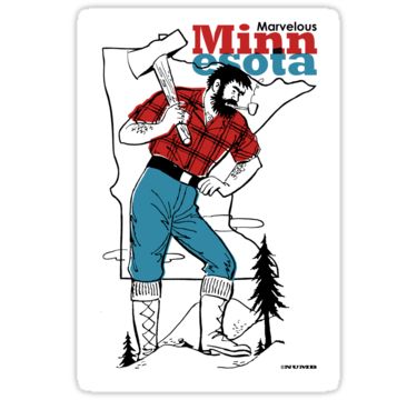 This is a design we printed here in the shop for a graphic artist that goes by the name NUMB. We have exclusive rights to sell his art. / This posted features the mythical image of Paul Bunyan who, legend has it, created the 10,000 lakes in Minnesota from all his footprints walking all over the state. • Also buy this artwork on stickers, apparel, phone cases, and more. Minnesota Poster, Minnesota Tattoo, Minnesota Nice, Paul Bunyan, Tattoo Outline, Fishing Tips, Graphic Artist, Minneapolis, Tattoos For Guys