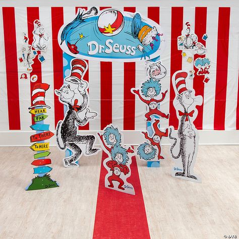 Dr Seuss Backdrop, Dr Seuss First Birthday Party, Tent Backdrop, Dr Seuss Decorations, Dr Seuss Birthday Party Ideas, Hospital Decoration, Doctor Suess Birthday, Dr Seuss Party Ideas, Thing 1 And Thing 2