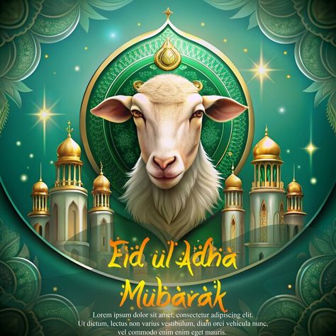 PSD eid ul adha mubarak eid mubarak lamb... | Premium Psd #Freepik #psd Eid Ul Adha Mubarak, Award Poster, Diwali Photography, Background Psd, Adha Mubarak, Desain Editorial, Eid Ul Adha, Poster Background, Eid Al Adha