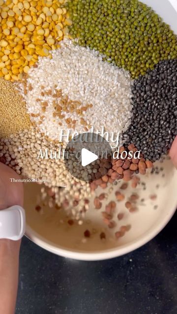 The Nutri Cookhouse | Whipping up a nutritious Navadanya Dosa! 🌿✨ Made with whole green moong, foxtail millet, bajra, channa dal, black urad dal, and a to... | Instagram Foxtail Millet Recipes, Atta Recipe, Indian Recipes Authentic, Methi Seeds, Urad Dal, Multigrain, More Recipes, Healthy Delicious, Breakfast Recipe