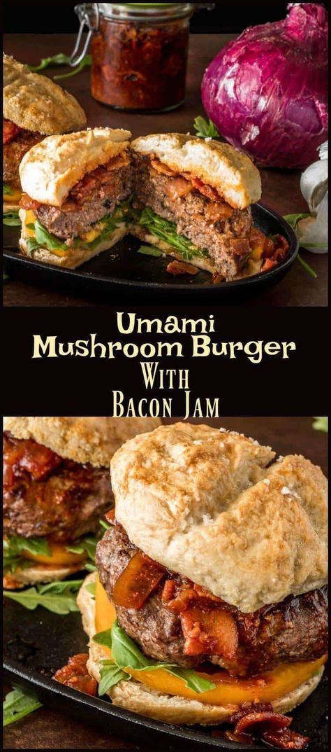 Spoon Burgers, Best Grilled Hamburger Recipes, Best Burger Recipe Ever, Grilled Hamburger Recipes, Bacon Jam Burger, Umami Burger, Grilled Burger Recipes, Fries Recipes, Mushroom Burgers