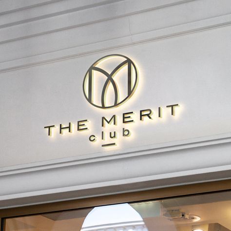 Freelance Projects Design luxury logo for The Merit Club, a private members club by alexandarm Private Members Club Branding, Members Club Branding, Luxurious Logo Design, Elite Logo Design, Luxe Logo Design, Luxury Logo Design Inspiration, Lounge Logo Design, Luxury Brand Logo Design, Luxury Hotel Branding