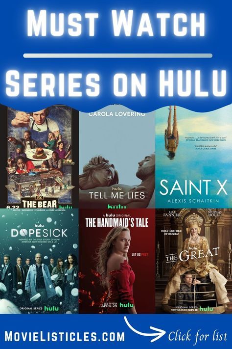 Tv Shows For Teens, Series Suggestions, Best Shows To Watch, Hulu Movies, Movie Checklist, Best Movies To Watch, Most Paused Movie Scenes, Movie To Watch List, Movie Night Ideas