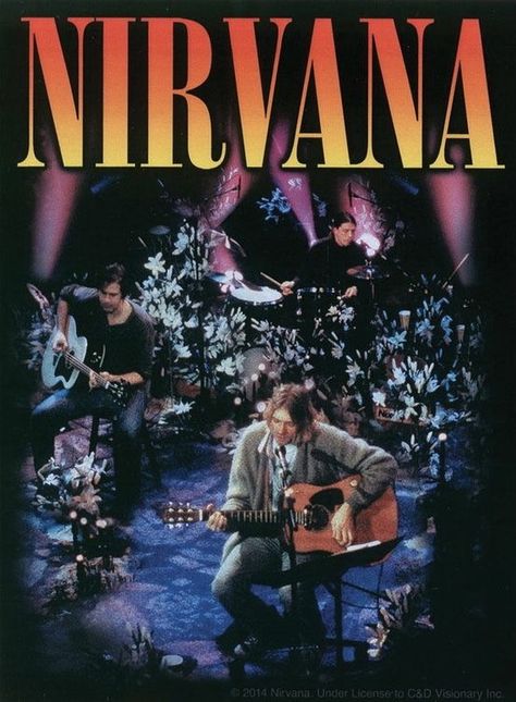 Nirvana Unplugged, Nirvana Wallpaper, Nirvana Poster, Rock Band Posters, Vintage Music Posters, Mtv Unplugged, Band Wallpapers, Poster Room, Rock Posters