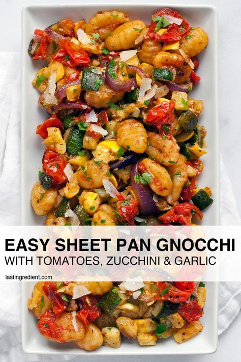 Sheet Pan Dinners With Cherry Tomatoes, Sheet Pan Cherry Tomatoes, Vegan Sheet Pan Gnocchi, Baked Gnocchi Sheet Pan, Easy Sheet Pan Dinners Vegetarian, Sheet Pan Gnocchi And Roasted Vegetables, Sheet Pan Zucchini And Squash, Sheet Pan Pasta Sauce, Zucchini And Gnocchi