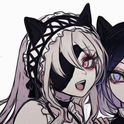 Goth Matching Icons, Goth Matching Pfp, Girls Matching Pfp, Blue Pfp, Dibujos Anime Chibi, Bff Matching, Best Friend Match, Duos Icons, Icons Girls