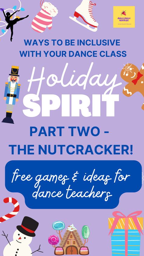 Dance teachers, sprinkle the magic of the Sugar Plum Fairy in your classes, with these free Nutcracker inspired games and resources. Check them out, for all ages and levels! Christmas Dance Class Games, Nutcracker Games, Toddler Dance Classes, Nutcracker Dance, Nutcracker Story, Nutcracker Music, Traditional Nutcracker, Toddler Dance, Dance Games