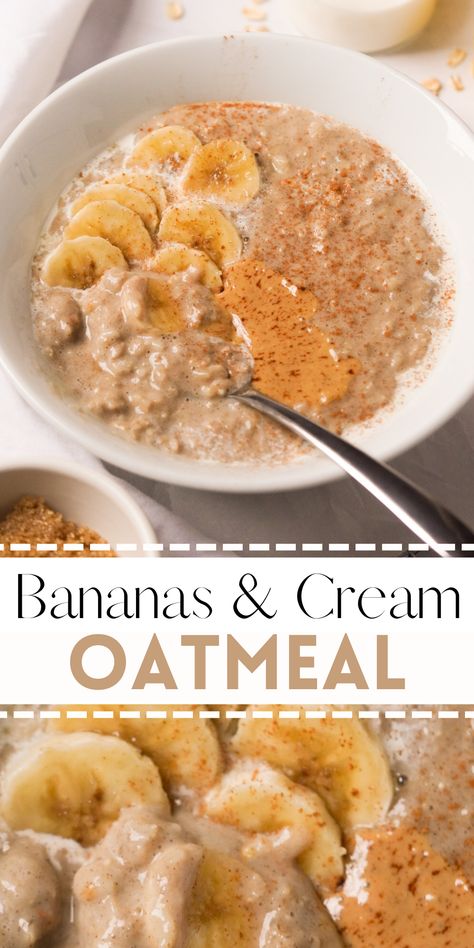 Banana And Cream Oatmeal, Banana Cream Oatmeal, Old Fashion Oats Recipes Healthy, Old Fashioned Oats Recipes Breakfast, Oatmeal Recipes Stovetop, Creamy Oatmeal Recipes, Oatmeal Recipes Breakfast Stovetop, Old Fashioned Oats Recipes, Stovetop Oatmeal Recipes