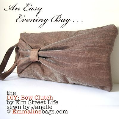 Based off of the Yellow one I pinned earlier ... Emmaline Bags & Patterns: The Bow Clutch: An Evening Bag Beauty! Emmaline Bags, Beauty Tutorial, Clutch Pattern, Bags Patterns, Diy Clutch, Bow Clutch, Handbag Hardware, Bags Ideas, Sewing Bags