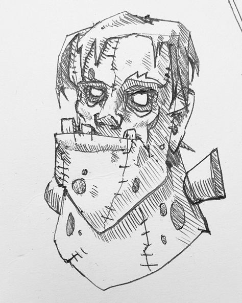 #inktober #inktober2022 #sketch #halloween #frankenstein Frankenstein Sketch, Frankenstein Drawing, Drawing Tiny, Sketch Halloween, Halloween Frankenstein, Frankenstein, 2 Colours, Sketch, Male Sketch