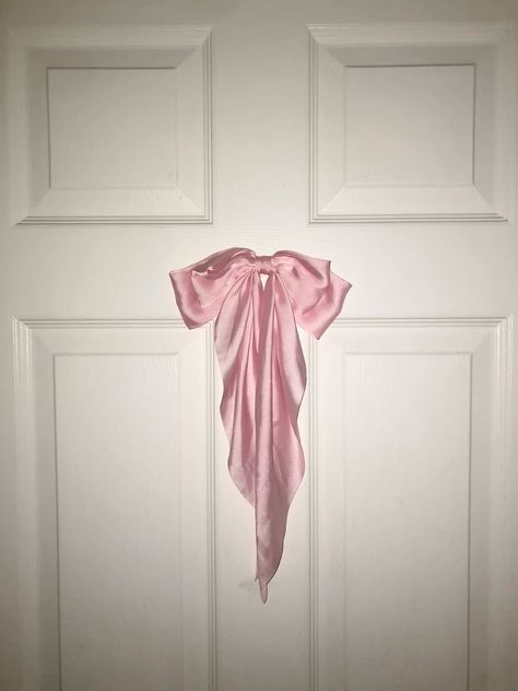 Bow Light Fixture, Pink Bow Bedroom, Pink Bow Decor, Bow Room Decor, Door Decor Bedroom, Pink Ribbon Aesthetic, Bedroom Door Decor, Pink Bow Aesthetic, Ribbon Aesthetic