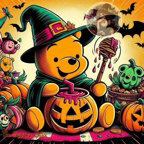 Winnie the Pooh Halloween Halloween Winnie The Pooh, Pooh Halloween, Winnie The Pooh Halloween, Winnie The Pooh Pictures, Disney Printables, Autumn Scenery, Happy Saturday, Disney Movies, Disney Art