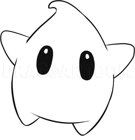 Cool Easy Drawings Ideas Simple Step By Step, Luma Mario Tattoo, Bowser Drawing Easy, Mario Star Drawing, Super Mario Galaxy Tattoo, Mario Galaxy Tattoo, Cute Drawing Ideas Easy Step By Step, Super Mario Drawings, Blue Drawings Easy