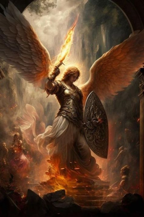 Archangel Michael Lucifer, Archangel Michael Art, Guardian Angel Images, Saint Michael Angel, Archangel Michael Tattoo, St Michael Archangel, Angel Michael, Fantasy Angel, St Michael The Archangel