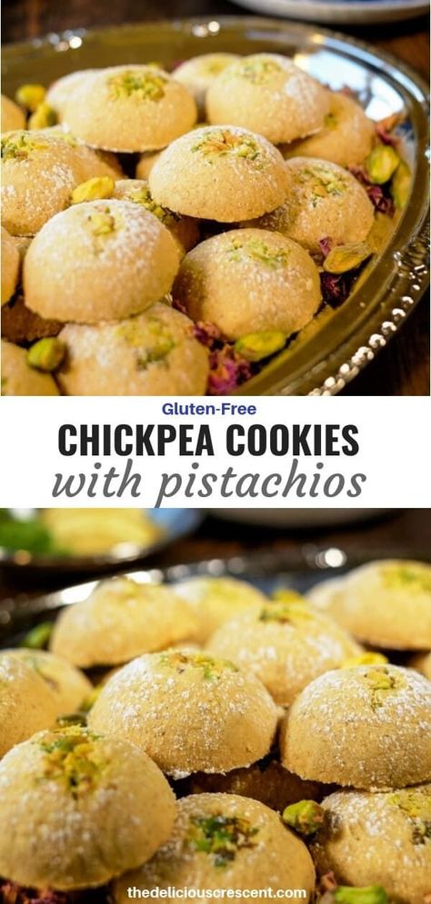 Glutenfree Cookies, Chickpea Flour Recipes, Chickpea Cookies, Gluten Free Dough, High Protein Desserts, Persian Cuisine, No Flour Cookies, Protein Desserts, Low Carb Appetizers