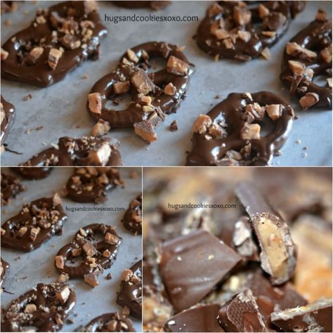 Dipping pretzels in chocolate is not only an easy & delicious crafty idea but it is so much fun! Try this heath bar pretzel chocolate bark recipe. #Chocoley #chocolaterecipes Pretzel Chocolate, Heath Bar, Pretzel Treats, Chocolate Bark Recipe, Chocolate Dipped Pretzels, Heath Bars, Pretzel Dip, Covered Pretzels, Pretzels Recipe