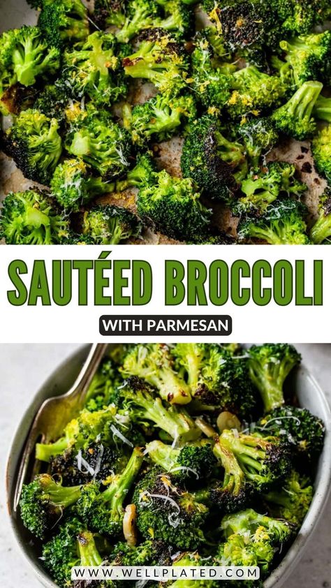 No one can resist this healthy, garlicky sautéed broccoli recipe—especially with freshly grated Parmesan cheese and lemon zest. So easy too! Sauteed Broccoli, Sautéed Broccoli, Seasoned Broccoli, Crock Pot Baked Potatoes, Parmesan Roasted Broccoli, Roasted Broccoli Recipe, Broccoli Sauteed, Parmesan Broccoli, Fried Broccoli