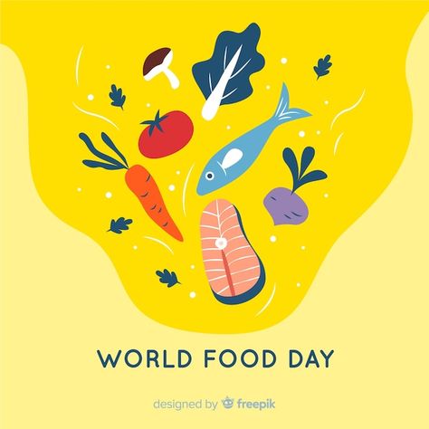 Hari Gizi, World Food Day, Food Day, About World, World Food, New Years Poster, Graphic Editing, Typography Logo, Art Logo