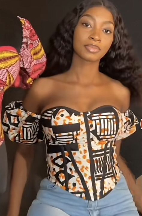 Ankara Bustier Top, Ankara Corset Top, Classy Style Outfits, Chitenge Outfits, Corset Top Outfit, Classy Short Dresses, African Print Tops, 2piece Outfits, Girls Dress Sewing Patterns