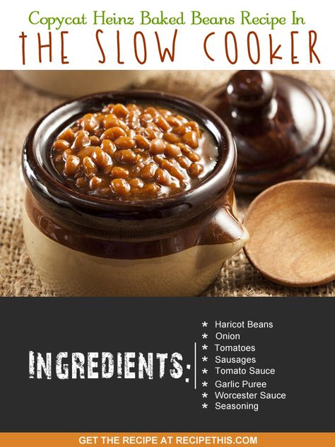 Copycat Heinz Baked Beans Recipe In The Slow Cooker via @recipethis Heinz Baked Beans, Baked Beans Recipe, Baked Bean Recipes, Holiday Baking Recipes, Slow Cooker Recipe, Eating Light, Amazing Desserts, Modern Food, Real Parents