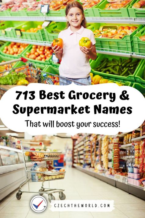 713 Best Grocery & Supermarket Names to Boost Your Success Grocery Store Names Ideas, Supermarket Content Ideas, Supermarket Names Ideas, Supermarket List Shopping, Grocery Price Book, Supermarket Catalogue, Store Names Ideas, Shop Name Ideas, Online Grocery Store