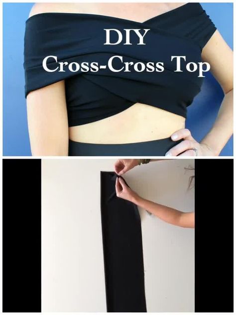 . Easy Diy Top, Diy Tops For Women, Easy Clothing, Diy Crop Top, Easy Diy Clothes, Crop Top Pattern, Easy Fashion, Diy Clothes Videos, Basic Sewing