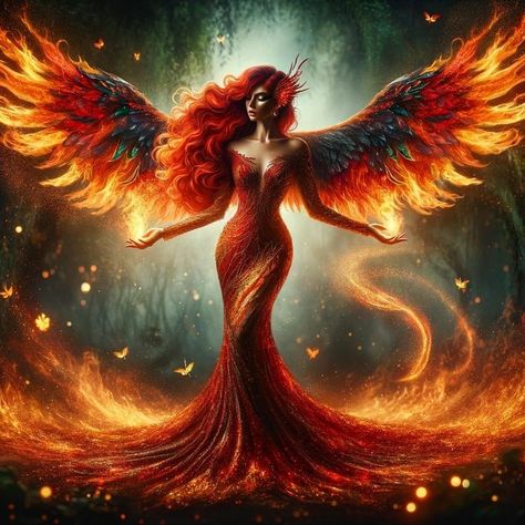 Phoenix Princess, Phoenix Woman, Buda Wallpaper, Fire Queen, Phoenix Wallpaper, Phoenix Artwork, Fire Goddess, Fire Fairy, Dragon Artwork Fantasy