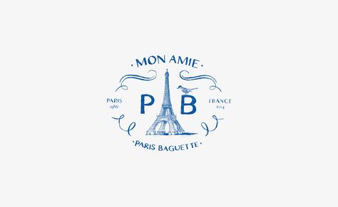 Paris Baguette — The Dieline - Branding & Packaging Design French Logo, Paris Baguette, Trendy Logos, French Bakery, Bakery Logo, Logo Restaurant, Luxury Logo, Minimal Logo, Coffee Shops