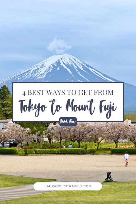 Here are the 4 BEST ways to visit Fuji Mountain from Tokyo. Whether it's a day trip from Tokyo, or a stay, here's all you need to know about visiting Mount Fuji. 📌 Pin for later! Tokyo Mount Fuji, Aesthetic Tokyo, Adventurous Travel, Day Trips From Tokyo, Japanese Village, Fuji Mountain, Tokyo Japan Travel, Japan Travel Tips, Japan Trip