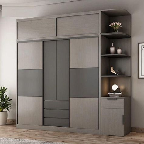 Sliding Cabinet Bedroom, Walldrop Design Bedroom Sliding, Sliding Almirah Designs, Wall Closet Designs, Sliding Door Wardrobe Design Modern, Cubbords Bedroom Design, Best Wardrobe Design Bedrooms, Cabinet Bedroom Closet, Walldrop Design