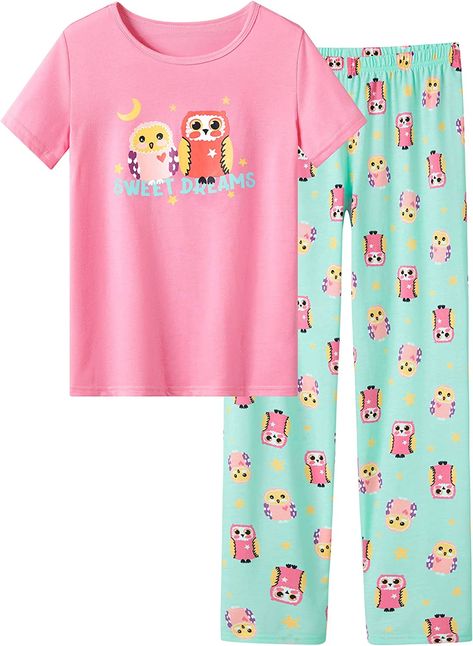 Amazon.com: Panda Pajamas for Girls Size 6 Short Sleeve & Pants Fall PJ Pal Toddler Kids Jammies Set Green: Clothing, Shoes & Jewelry Panda Pajamas, Pajama Day At School, Panda Pyjamas, Owl Pajamas, Kids Pajamas Girls, Cozy Pjs, Green Clothing, Pajama Day