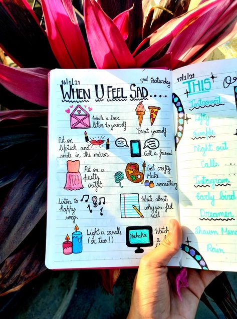 What are the things that u do when u feel sad Creative Things To Do In Diary, Dairy Entry Aesthetic, Dairy Decoration Ideas Personal, Personal Diary Writing Feelings, Pencil Calligraphy, Xmas Drawing, Study Activities, Bullet Journal Work, Diary Entries