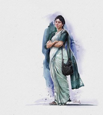 Watercolor Scenery, Composition Painting, Human Figure Sketches, Indian Women Painting, Reference Photos For Artists, Sai Pallavi, Poetry Hindi, Art Drawings Sketches Pencil, Female Art Painting