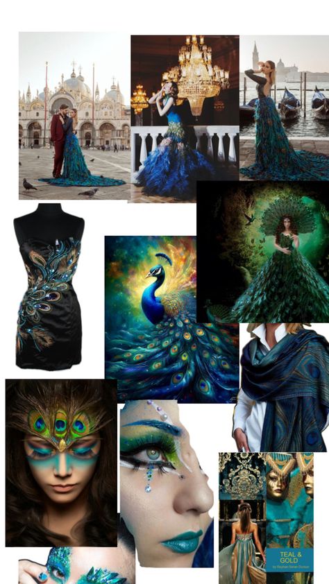 ideas Peacock Mood Board, Branding Mood Board Inspiration, Mood Board Fashion Inspiration, Color Collage, Peacock Color, Black Witch, Mood Board Fashion, Cat Wallpaper, Peacocks