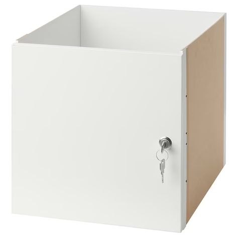 KALLAX Insert with lockable door, white, 33x33 cm - IKEA Kallax Insert, Kallax Shelving, Kallax Shelf Unit, Kallax Shelving Unit, Home Office/guest Room, Storage Room Organization, Ikea Kallax, Door White, Office Guest Room