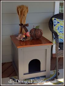 cat cave, cat house, cat house side table, side table, cottage, farmhouse, diy, diyDesignFanatic.com Porch Building, Feral Cat House, Ikea Side Table, Wooden Cat House, Diy Side Table, Cat House Diy, Woodworking Storage, Outdoor Cat House, Farmhouse Side Table