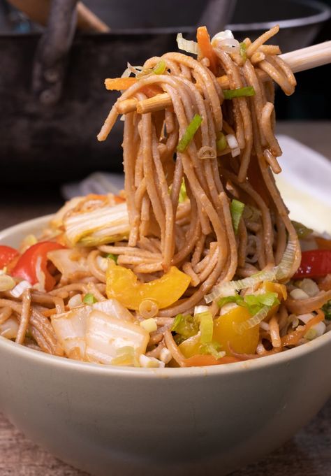 Hakka Noodles Recipe | Cozymeal Haka Noodles Recipe, Hakka Noodles Recipe, Hakka Noodles, Sambal Oelek, Stir Fry Sauce, Noodles Recipe, Chinese Cabbage, Spanish Onion, Noodle Recipes