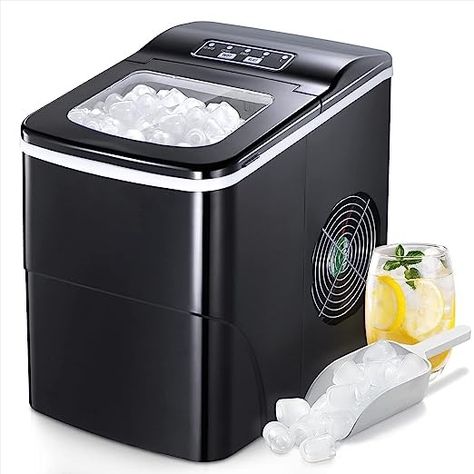 Ice Maker Machine for Home- Make 26 lbs Ice in 24hrs! #ice #icecubes #icecmaker #icemachine #summer #cool #summeressentials #musthave Countertop Ice Maker, Tea Shops, Ice Maker Machine, Ice Scoop, Transparent Top, Ice Cube Maker, Ice Machine, Ice Maker, Ice Cubes