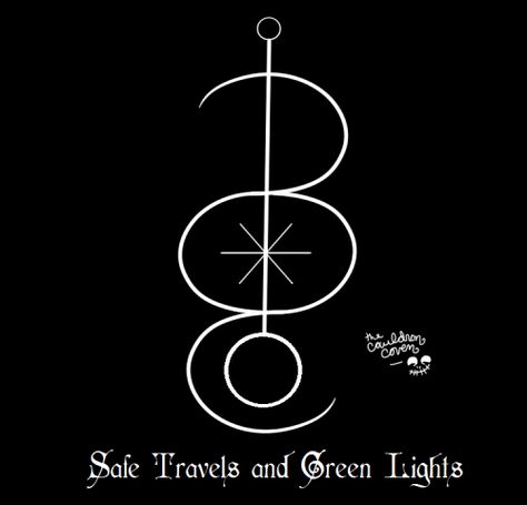 thecauldroncoven: “ Safe Travels and Green Lights A sigil for when you travel, specifically on the road and where you have to deal with traffic lights. You can draw it anywhere in your car, if you’re... Aconite Tattoo, Hex Symbols, Magic Sigils, Travel Symbols, Protection Sigils, Powerful Symbols, Magick Symbols, Green Lights, Chaos Magic