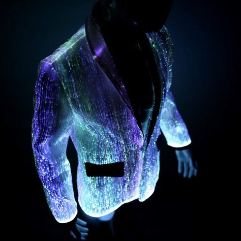 LED rave jacket Light Up Jacket, Fiber Optic Dress, Light Up Hoodie, Rave Wedding, Led Jacket, Burning Man Clothing, Led Wedding, Rave Outfits Men, Rave Gear