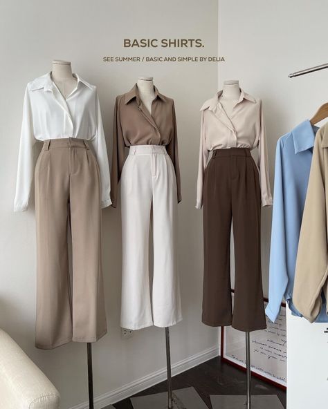 Formal Pants Women, Capsule Wardrobe Women, Celana Fashion, Neat Casual Outfits, Smart Casual Women, Mix Match Outfits, Casual Work Outfits Women, Color Combos Outfit, Modest Dresses Casual