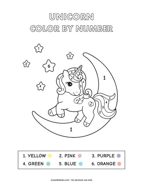 Unicorn Activities For Kids, Kindergarten Color By Number, Unicorn Color By Number, Unicorn Activities, Color By Number Worksheet, Mazes For Kids Printable, Number Worksheet, Unicorn Banner, Color By Number Printable