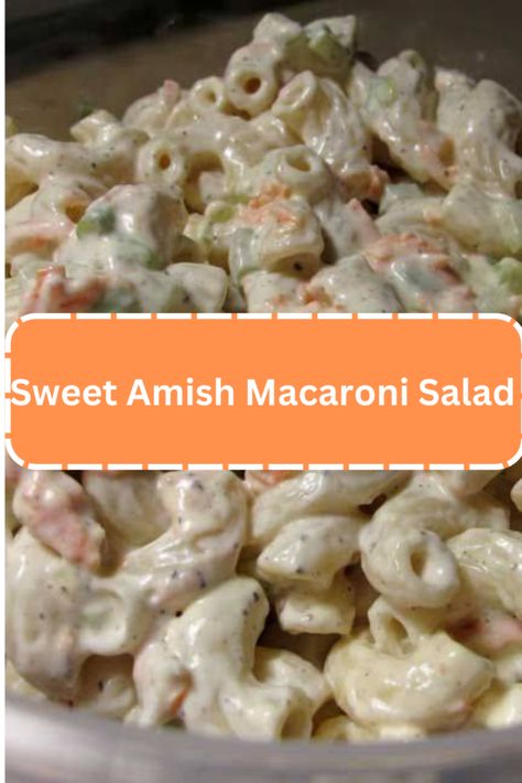 Sweet Amish Macaroni Salad Sweet Amish Macaroni Salad Recipe, Salad With Hard Boiled Eggs, Sweet Macaroni Salad, Amish Macaroni Salad, Creamy Macaroni Salad, Comfort Dinner, Classic Salad, Macaroni Salad Recipe, Miracle Whip