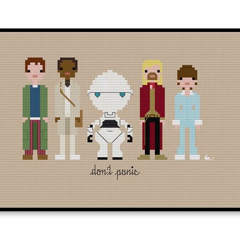 Hitchhiker&#x27;s Guide to the Galaxy - PDF Cross Stitch Pattern Galaxy Cross Stitch, Color Diagram, Galaxy Cross, Cartoon Witch, Hitchhiker's Guide To The Galaxy, Left Brain, Hitchhikers Guide To The Galaxy, Hitchhikers Guide, Douglas Adams