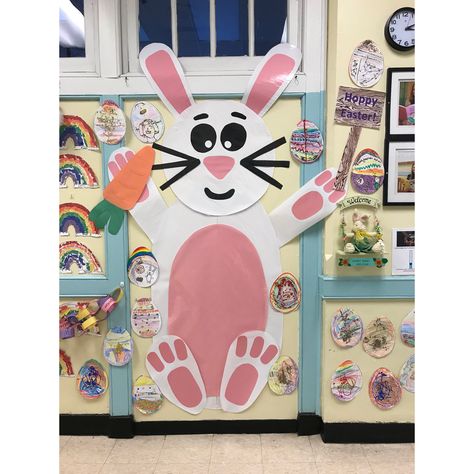 Bunny Easter bulletin board elementary school carrot happy Easter rabbit cute Bunny Bulletin Board Ideas, Easter Classroom Door, Daycare Bulletin Boards, Toddler Bulletin Boards, Easter Bulletin Board, Seasonal Bulletin Boards, Easter Bulletin Boards, Holiday Bulletin Boards, Easter Classroom