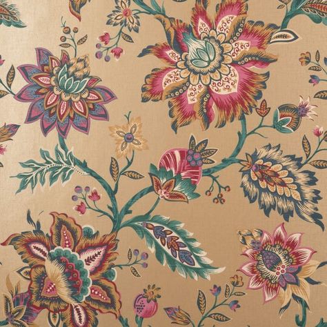 Jacobean Wallpaper, Gorgeous Wallpaper, Floral Fabric Design, Jacobean Embroidery, Wallpaper Gold, Arts And Crafts For Teens, Floral Textile, Folk Art Flowers, Textile Prints Design