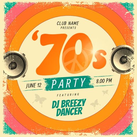 70s Disco Invitation, 70s Disco Party Invitations, 70s Invitation Design, Retro Flyer Design, 70s Party Invitations, Retro Invitation Design, 70s Poster Design, Retro Theme Party, Blind Test