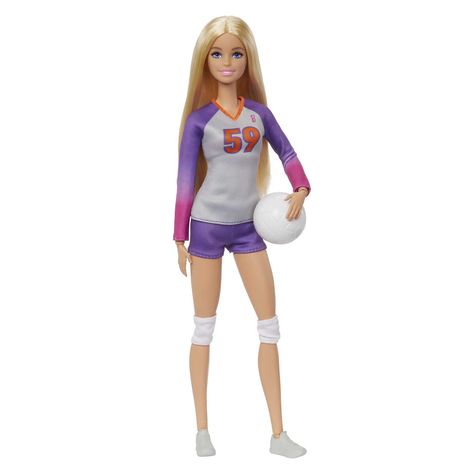 PRICES MAY VARY. ​This Barbie doll volleyball champ is ready to score! ​She has 22 "joints" so kids can help her serve, spike and volley the ball. ​Barbie doll comes ready to play wearing a uniform top, shorts and kneepads. ​A volleyball accessory is included. ​Kids can help Barbie doll practice and play. ​The doll and accessory set makes a great gift for kids 3 years and older, especially those who love sports! Volleyball Accessories, Made To Move Barbie, Barbie Doll Set, Barbie Doll Accessories, Volleyball Player, Volleyball Players, Doll Eyes, Ready To Play, Mattel Barbie